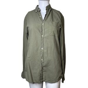 Cotton On Slim Fit Button Down Long Sleeve Shirt Army Green Size XS